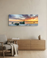 Sunset By The Sea Glass Wall Art (36"x14") lifestyle preview A