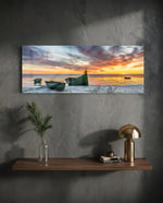 Sunset By The Sea Glass Wall Art (36"x14") lifestyle preview D