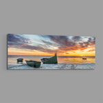 Sunset By The Sea Glass Wall Art (36"x14") lifestyle preview E