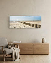 Weathered Wood Posts Pale Shore Glass Wall Art lifestyle preview A