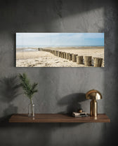 Weathered Wood Posts Pale Shore Glass Wall Art lifestyle preview D