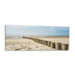 Weathered Wood Posts Pale Shore Glass Wall Art lifestyle preview F