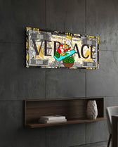 Golden Baroque Cash Ironing Glass Wall Art (36"x14")