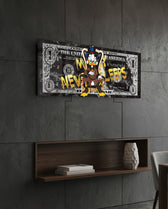 Golden Throne Tycoon Dollar Glass Wall Art (36"x14")