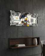 White Umbrella Tycoon Dollar Glass Wall Art (36"x14")