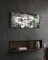 Silver Selfmade Rabbit Dollar Glass Wall Art (36"x14")