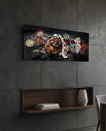Assorted Nuts Dark Feast Glass Wall Art (36"x14")