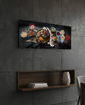 Assorted Nuts Dark Feast Glass Wall Art (36"x14")