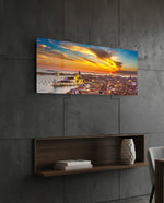 Venice Sunset Skyline Glass Wall Art (36"x14")