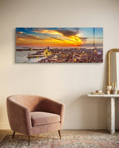 Venice Sunset Skyline Glass Wall Art (36"x14")