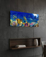 Coral Reef Tropical Fish Glass Wall Art (36"x14")