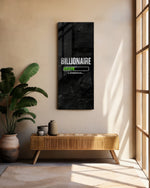 Billionaire Loading Bar Motivational Glass Wall Art (36"x14")