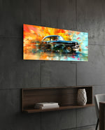 Classic Black Car Splash Glass Wall Art (36"x14")