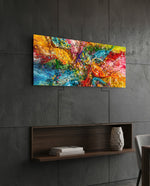 Vibrant Rainbow Abstract Splash Glass Wall Art (36"x14")