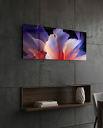 Purple and Coral Petal Bloom Glass Wall Art (36"x14")