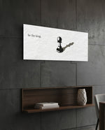 Chess Pawn King Shadow Glass Wall Art (36"x14")