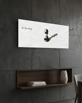 Chess Pawn King Shadow Glass Wall Art (36"x14")