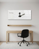 Chess Pawn King Shadow Glass Wall Art (36"x14")