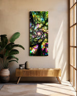 Kaleidoscope Tree Canopy Glass Wall Art (36"x14")