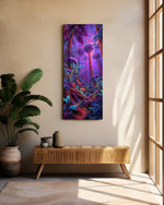 Neon Tropical Jungle Glass Wall Art (36"x14")