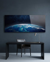Planet Earth From Space Glass Wall Art (36"x14")