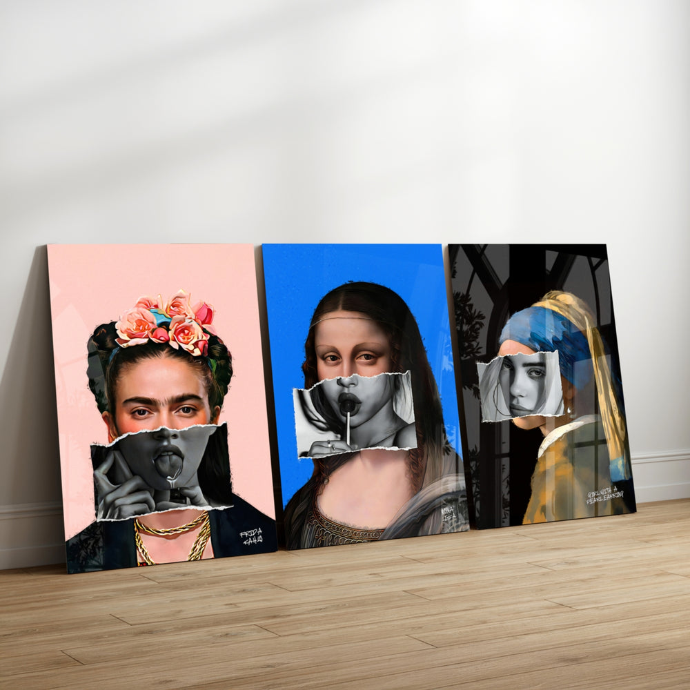 Contemporary Icons Glass Wall Art Bundle.