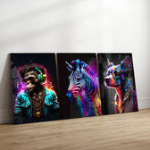 Neon Animal Glass Wall Art Bundle.