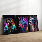 Neon Animal Glass Wall Art Bundle