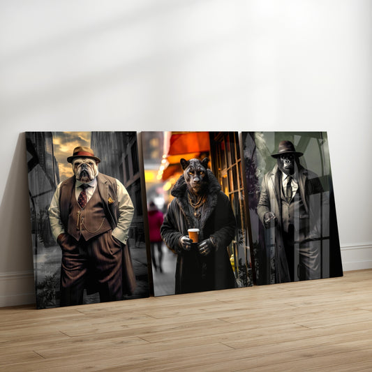 Quirky Animal Glass Wall Art Bundle.