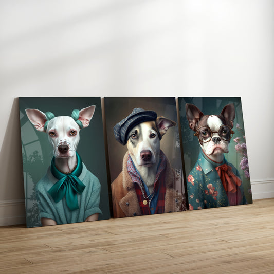 Dog Vogue Glass Wall Art Bundle.