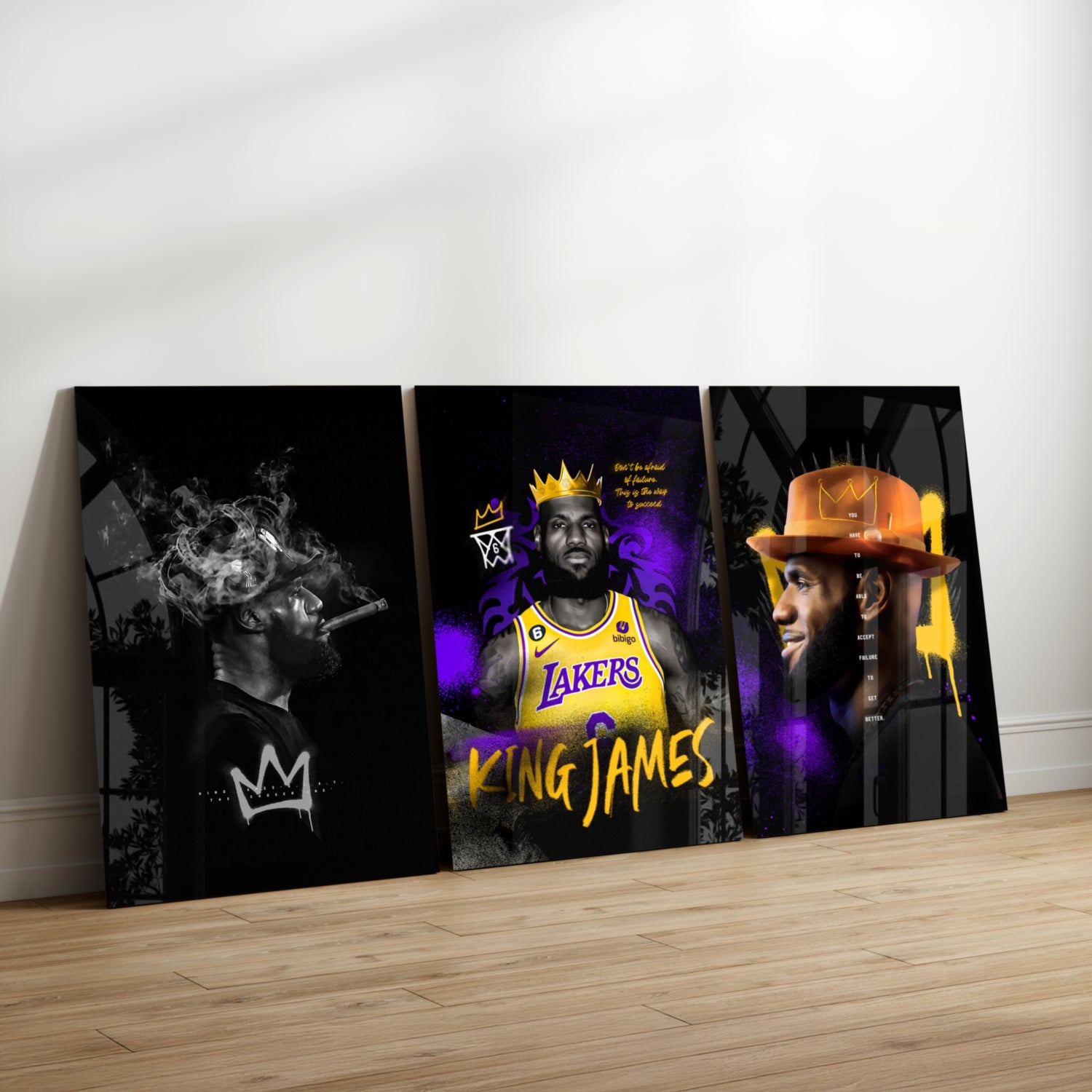 King James Glass Wall Art Bundle - LeBron James Collection.