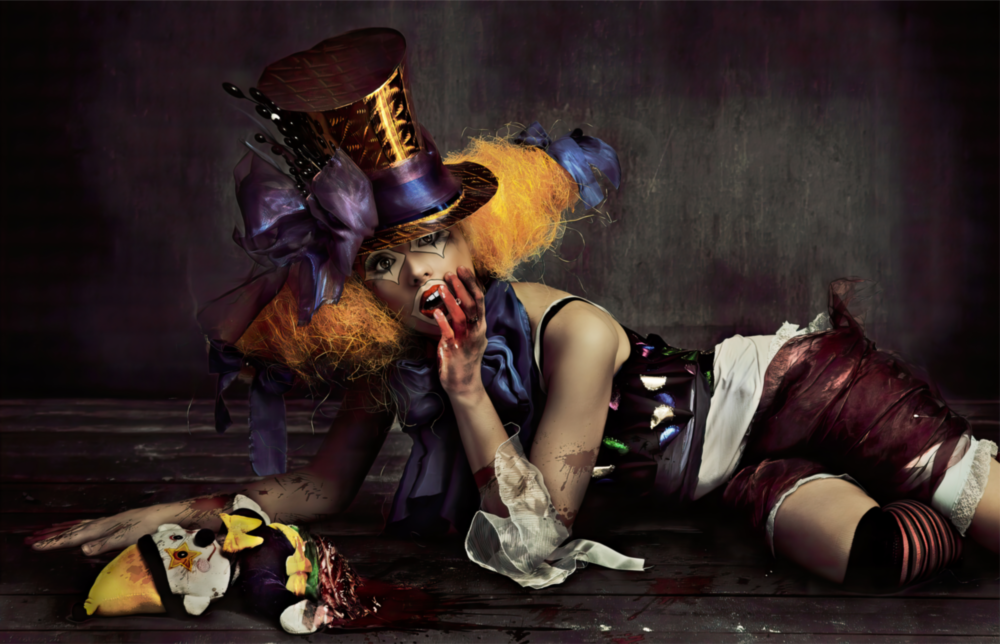Female Clown Glass Wall Art