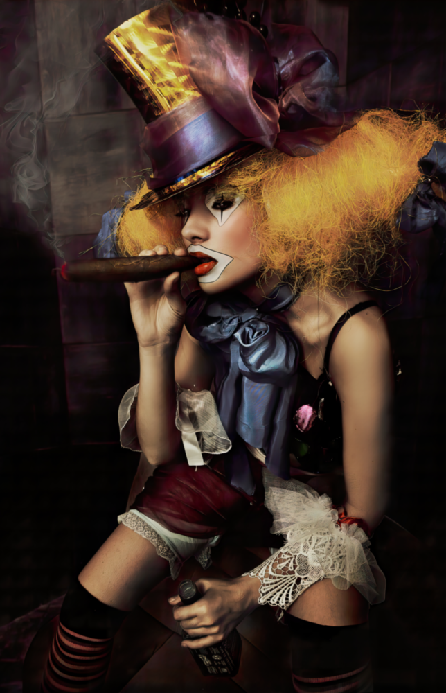 Female Clown Glass Wall Art