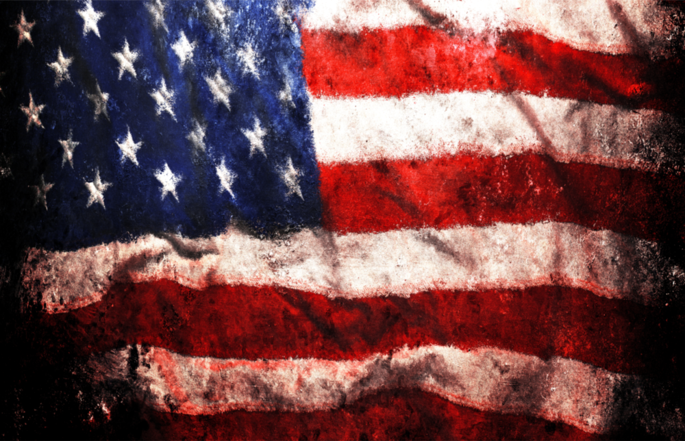 USA Flag Glass Wall Art