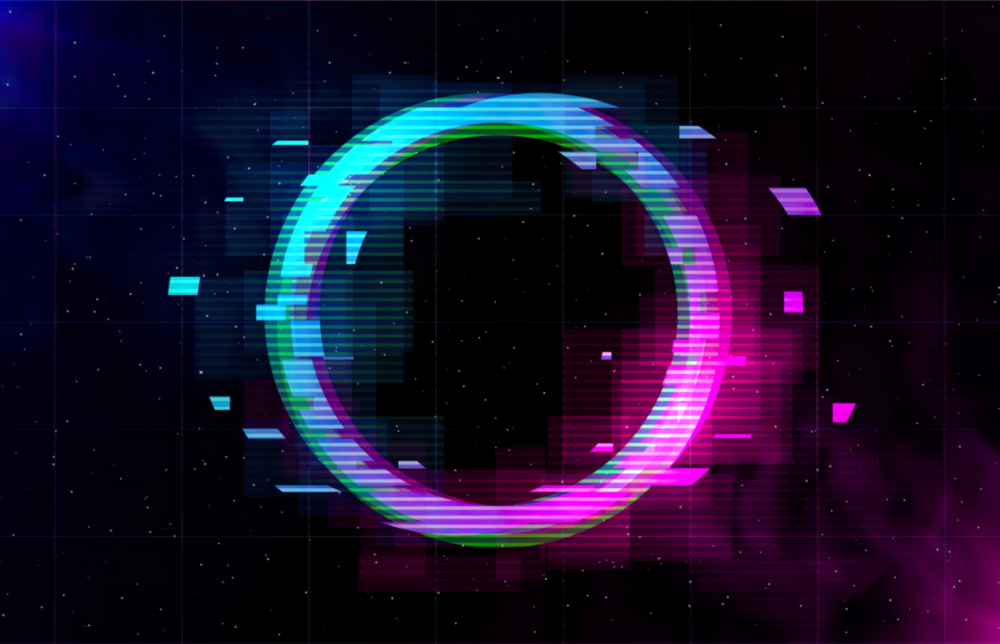 Neon Circle Glass Wall Art