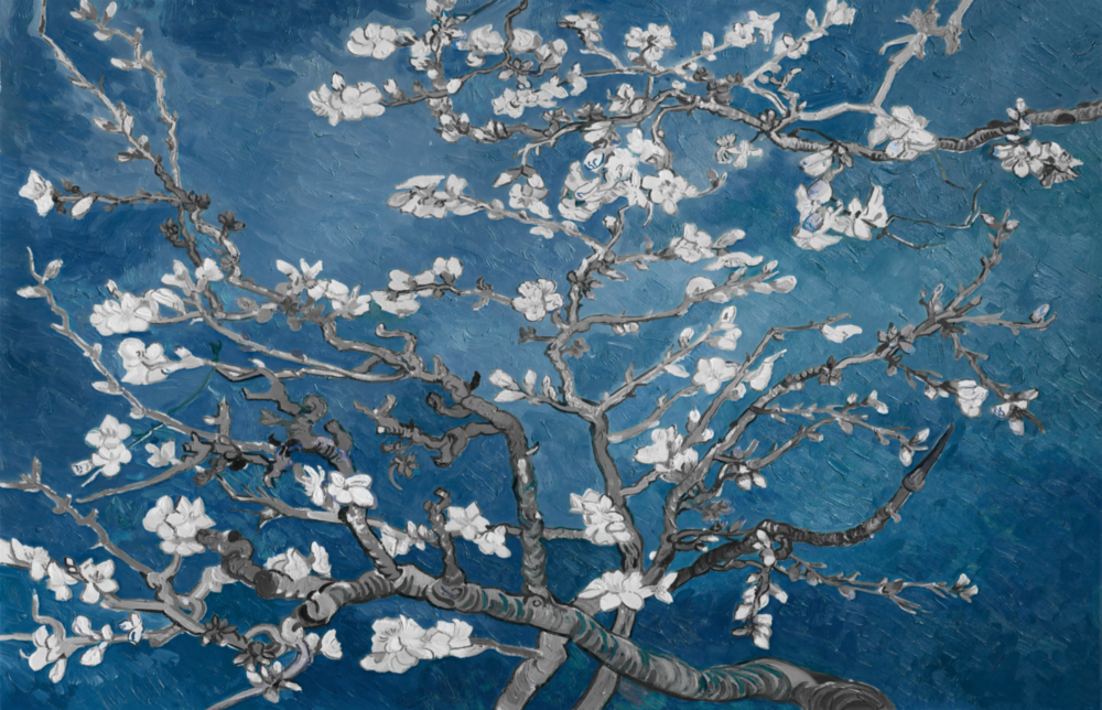 White Flowers Glass Wall Art