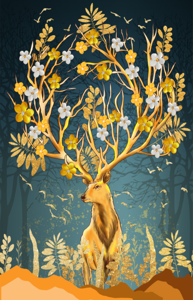 Deer Glass Wall Art