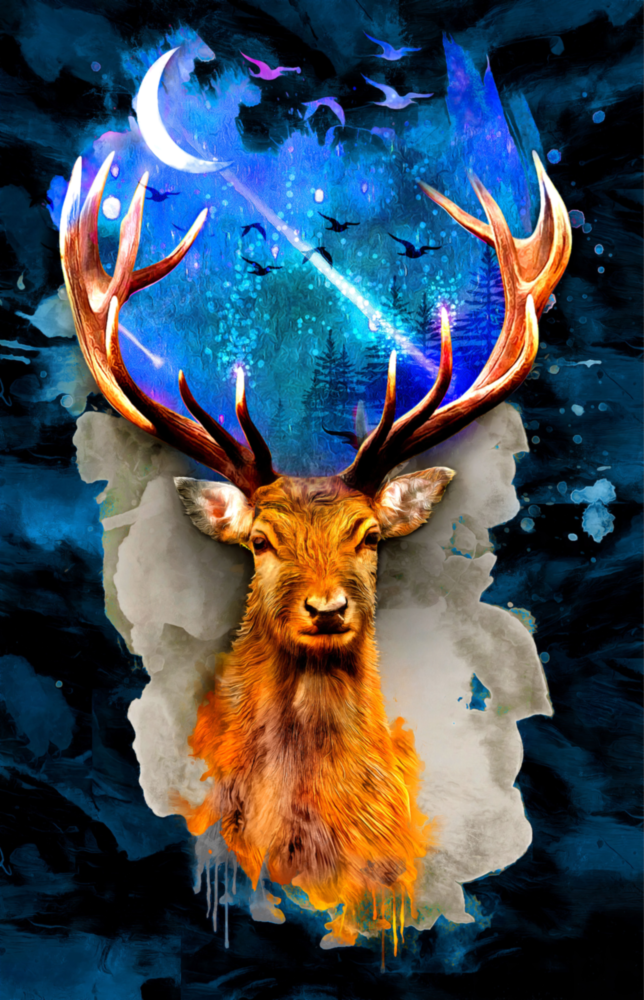 Deer Glass Wall Art