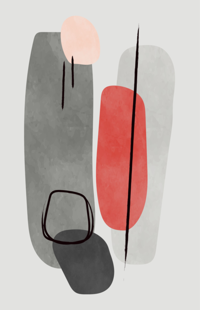 Abstract Shapes Glass Wall Art