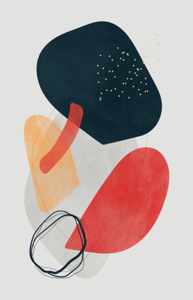 Abstract Shapes Glass Wall Art