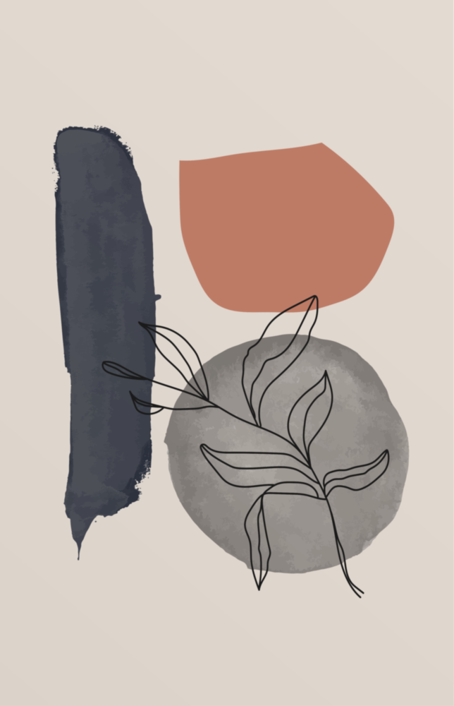 Abstract Shapes Glass Wall Art