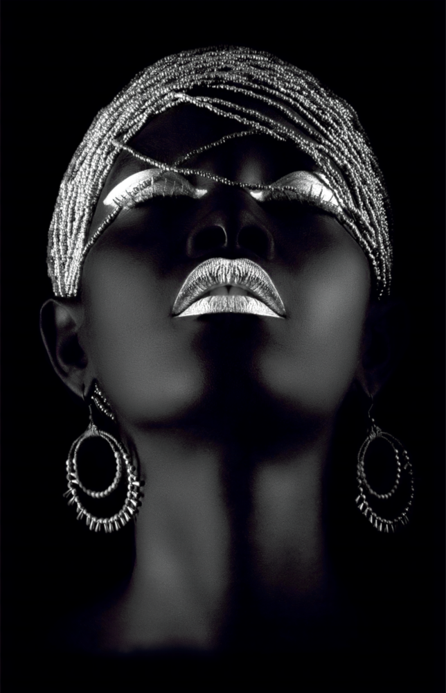 Silver Woman Glass Wall Art
