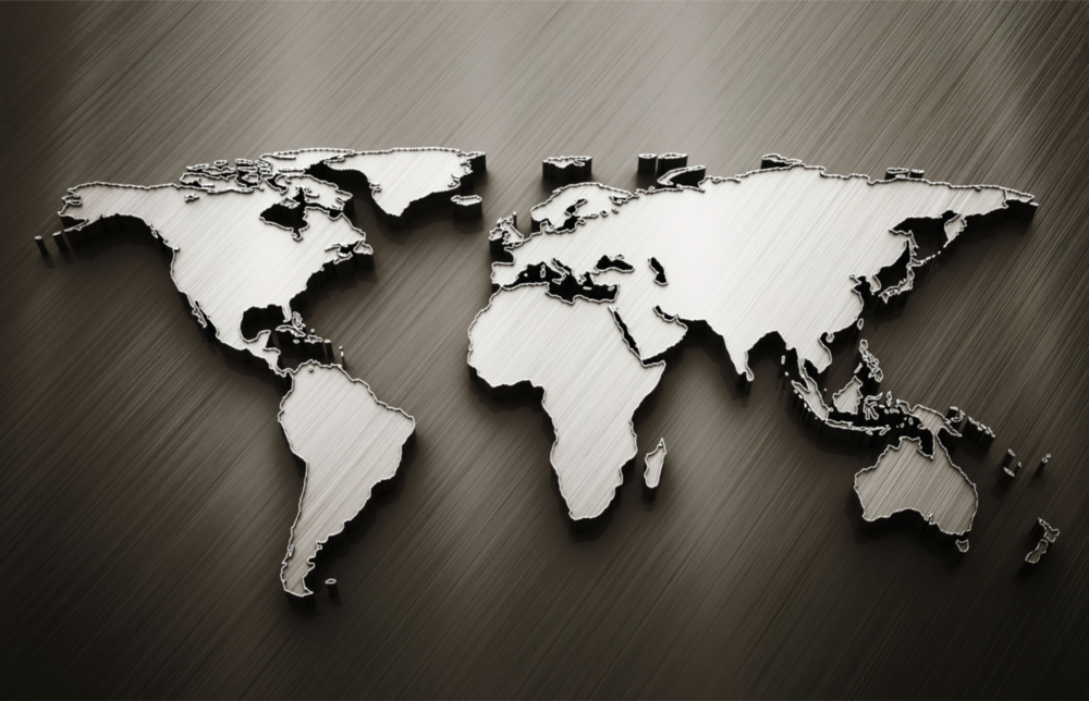 World Map Glass Wall Art