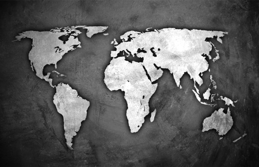 World Map Glass Wall Art