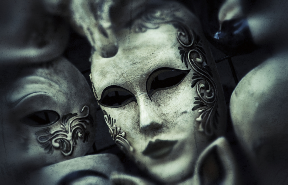 Mask Glass Wall Art