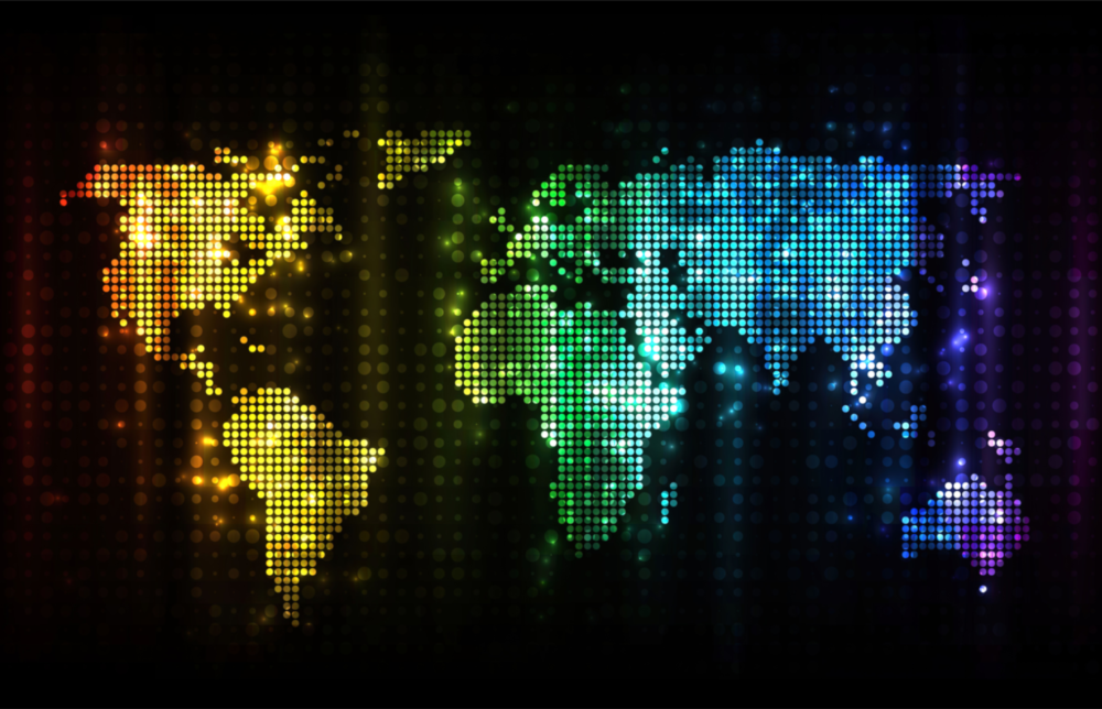 World Map Glass Wall Art