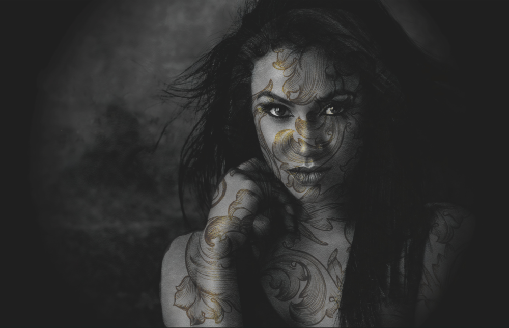 Tattooed Woman Glass Wall Art