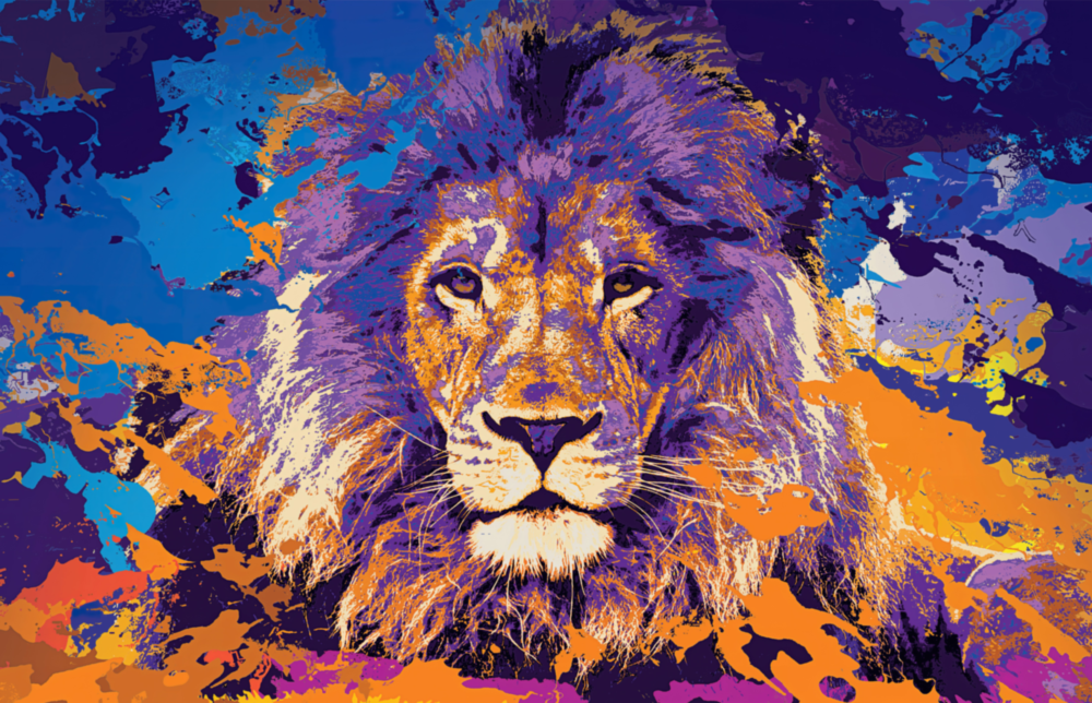Lion Glass Wall Art