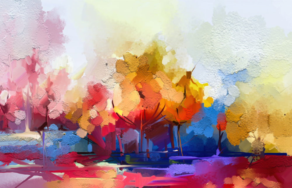 Abstract Trees Glass Wall Art