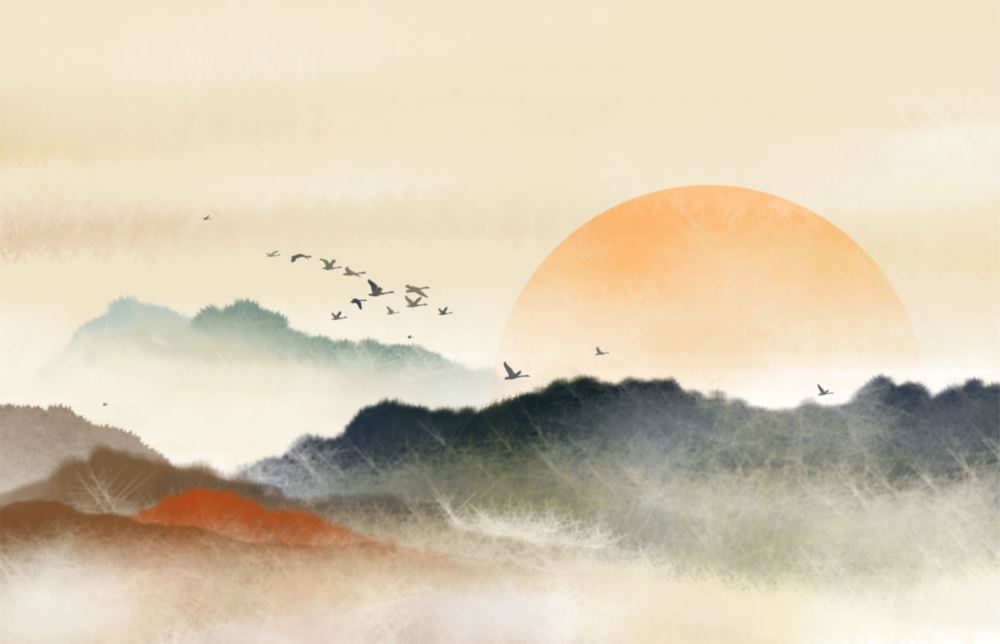 Abstract Landscape Glass Wall Art